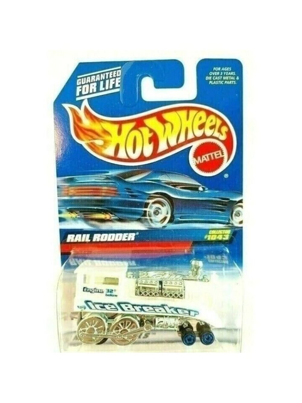 Vintage Hot Wheel Die Cast 1043 Rail Rodder Silver & White Chrome Collector New